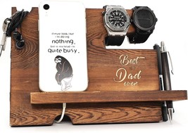 Personalized Wooden Docking Station for Dad, Unique Fathers Day Gift from Family - $29.99