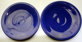 Lot 2 Vintge Fiestaware saucer Navy Cobalt Blue wet foot sager pin bottom rings - £7.00 GBP