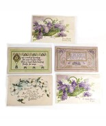 Lot 5 Antique Early 1900s Easter Greeting Card Postcards Floral Lilacs A... - $274.84 MXN