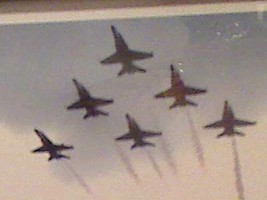 USN US Navy Blue Angels Over Parade Formation Norfolk VA Large Framed Photo - £19.52 GBP