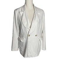 H By Halston linen double breasted Blazer size S white - £26.92 GBP