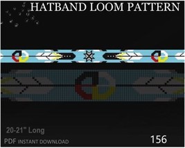 Blue Delica Beads Hatband Pattern No.156 - Father Day Gift Beaded Hatban... - £3.14 GBP