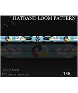 Blue Delica Beads Hatband Pattern No.156 - Father Day Gift Beaded Hatban... - $5.81 CAD