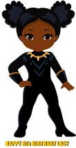 Black Panther Girl Black/Ethnic Edible Cake Topper Decoration - £10.26 GBP