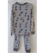 HOLIDAY FAM JAMS 2PC Pajama Set Gray Santa Dogs Boy&#39;s 3T NWT - $14.74