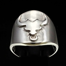 Sterling silver ring Taurus Zodiac Bull symbol Horoscope astrology high polished - £55.95 GBP