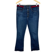 VERONICA BEARD Jeans Womens 30 Blue Carolyn 10&quot; Baby Boot Crop Striped W... - £51.94 GBP