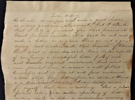 1859 antique E ASHTON original handwritten LETTER WRITING COMPOSITION pe... - $47.03