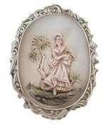 Vintage ~ Lefton Porcelain COLONIAL WOMAN Wall Plaque ~ 6&quot; x 8.25&quot; ~ KW1... - $50.80 CAD