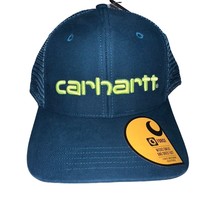 Carhartt Mesh Trucker Hat Cap Spellout Logo Snapback Night Blue Mens One Size - £19.51 GBP