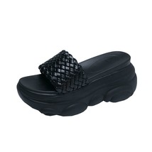 Summer Platform Slippers Woman Slides Outdoor Beach Shoes Women Wedge Non-slip F - £37.53 GBP