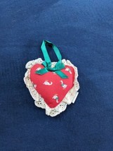 Vintage Heart Shaped Ornament Hallmark Fabric stuffed For Valentine Or Christmas - £3.95 GBP