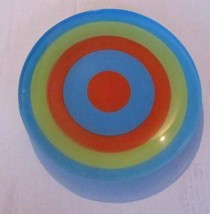 Vintage Hand Painted Collectible Bright Multi-colored Swirl Design Salad Glass P - $23.99