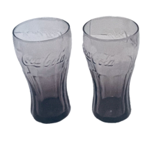 Coca Cola Amethyst Glasses Bell Shaped McDonald’s Promotional Lot of Two 16 Oz - £15.47 GBP