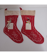 Christmas Stockings Felt Sequin Piping Dolls Mid Century Vintage Lot 2 - €41,22 EUR