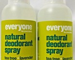 2x EO Everyone Natural Deodorant Spray Tea Tree+Lavender 4 oz. Each - £19.71 GBP