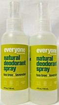 2x EO Everyone Natural Deodorant Spray Tea Tree+Lavender 4 oz. Each - £19.91 GBP