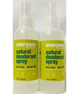 2x EO Everyone Natural Deodorant Spray Tea Tree+Lavender 4 oz. Each  - £19.62 GBP