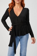 Rebecca Taylor v-neck modal top in Black - £82.33 GBP