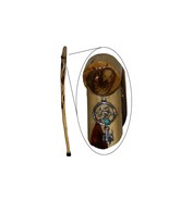 34&#39;&#39; Walking Cane For Sm to Med Hands, Inlaid Dream Catcher n Stone, Wil... - $139.95