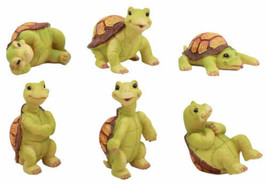 Ebros Nautical Miniature Baby Sea Turtles Set of 6 Whimsical Turtle Decors 3&quot; - £31.07 GBP
