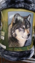 Wolf in the Wild American Heritage Woodland Plush Raschel Throw blanket - $30.00