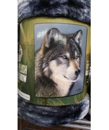 Wolf in the Wild American Heritage Woodland Plush Raschel Throw blanket - £23.95 GBP