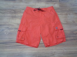 Cremieux Size Small Red Orange New Men&#39;s Cargo Swim Trunks Board Shorts - £54.30 GBP