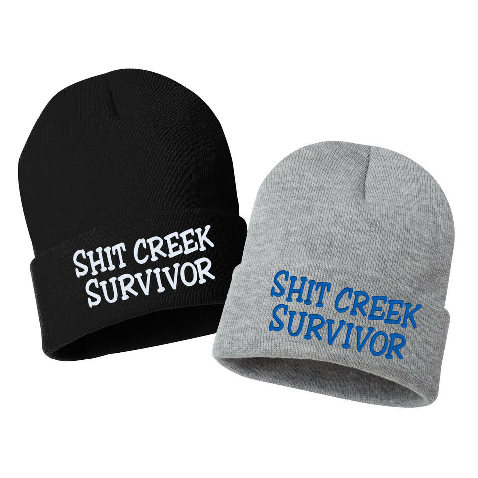 Sh*t Creek Survivor Embroidered Cuffed Beanie Hat, Embroidered Gift, Win... - $14.99
