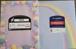 Two (2) Packs ~ Stationery ~ 75 Sheets ~ Rainbows ~ Pastel Eggs ~ NIP - $14.96