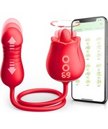 Rose Sex Toy with 9 Tongue Rotation &amp; Vibration Patterns, Dildo Vibrator - £18.91 GBP