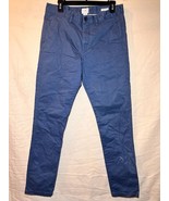 H&amp;M Pants Skinny Fit Stretch Men SZ 32 Blue Cotton Blend Pockets Flat Fr... - $14.84