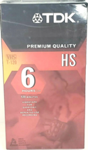 TDK Premium Quality T-120 HS High Standard 6 Hour VHS Videotape Brand New Sealed - £6.15 GBP