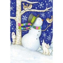 Toland Home Garden 119636 Critter Snowman Winter Flag 12x18 Inch Double Sided Wi - £13.66 GBP