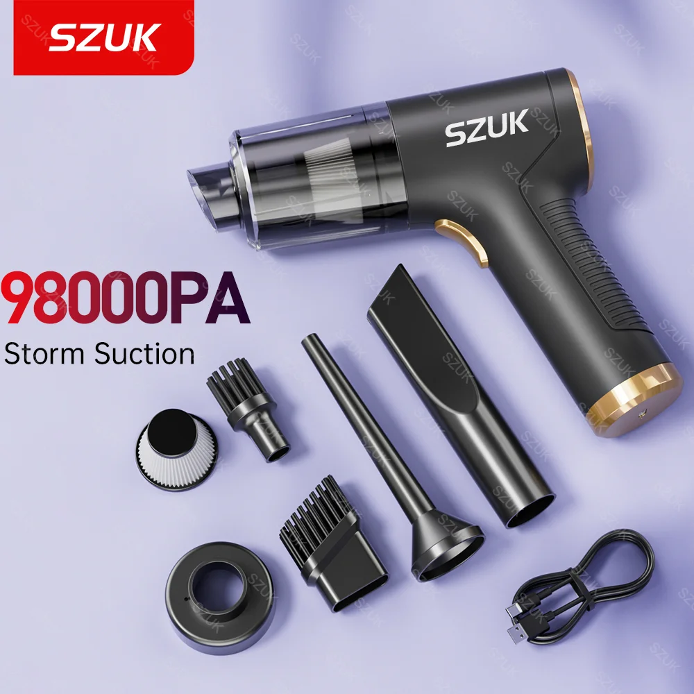SZUK 98000PA Car Vacuum Cleaner Mini Powerful Handheld for Car Home Portable - £32.69 GBP+