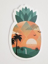 Pineapple Shaped Sticker Decal with Palms Birds Sun Scene Super Cool Beautiful - £1.84 GBP