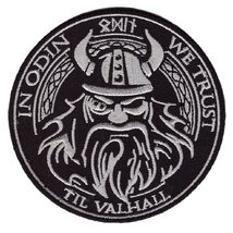in Odin We Trust Viking God Wolf in God Till Valhall Iron on Patch - $6.95