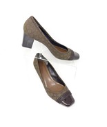 Etienne Aigner Womens Brown Textile Pumps Size 9 Logo Fabric Patent Leat... - $458.95 MXN