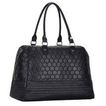 Madison West Travel Collect Black Quilted Geo Tote Over Sized New With Tags - $60.80
