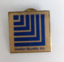 Vintage Golden Wunder, Inc. Blue &amp; Gold Tone Lapel Hat Pin - £4.01 GBP