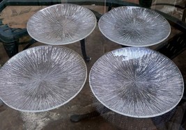 Sasaki Japan Rain Textured Clear Glass 7&quot; Round Plate Salad  set of 4 - $57.83