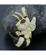 2.5Ct Round Lab Created Diamond Angry Honey Bee Pendant 14k Yellow Gold Plated - $391.99