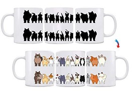 Color Changing! Cheeky Cats ThermoH Logo Ceramic Coffee Mug - £11.57 GBP