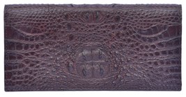 Classy Hickory Brown Horn back Premium Crocodile Leather Women Nice Clutch - $186.19