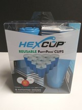 22 Hex Cups Beer Pong Game Party Ping Hexagon Set w/ 3 Balls HexCup NEW ... - £63.79 GBP
