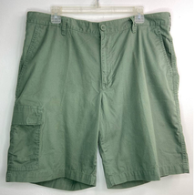 Columbia Cargo Chino Shorts Mens 38W 10L Mid Rise Green Cotton Pockets - £7.05 GBP