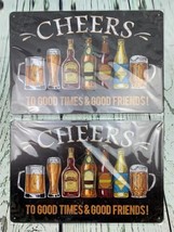 Retro Cheers to Good Times Good Friends Vintage Bar Sign Cheers Metal - £19.20 GBP