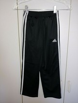 Adidas Kids BLACK/WHITE 100% Polyester Fleece Lined Knit Athletic PANTS-7-NWOT - £11.00 GBP