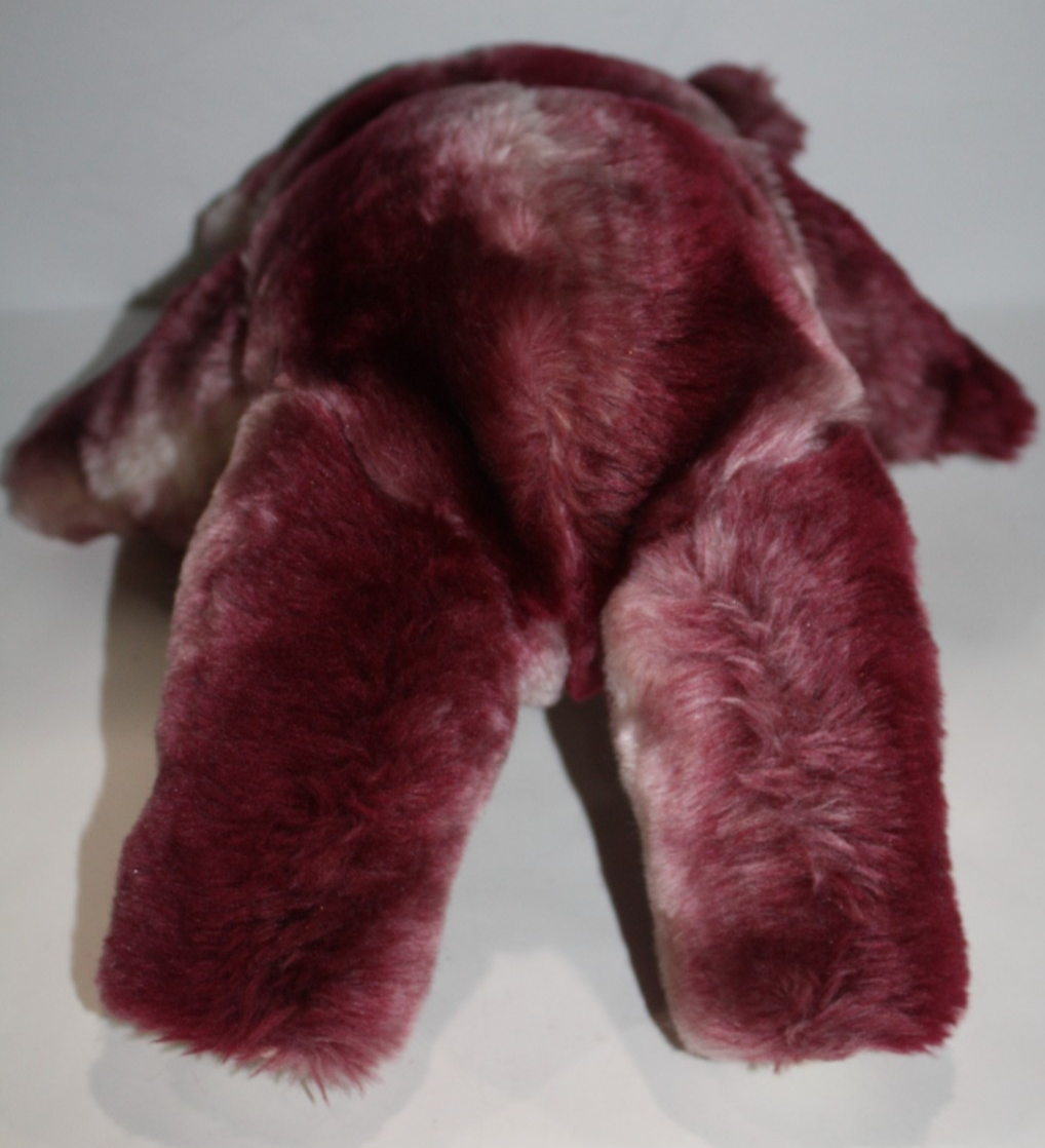 Teddy Bear 17" Maroon Burgundy Tipped Plush Google Eyes Bow Soft Toy Stuffed Item image 9