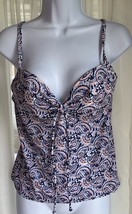 Victoria’s Secret Periwinkle &amp; Peach Paisley Tankini SZ 34D - $18.00